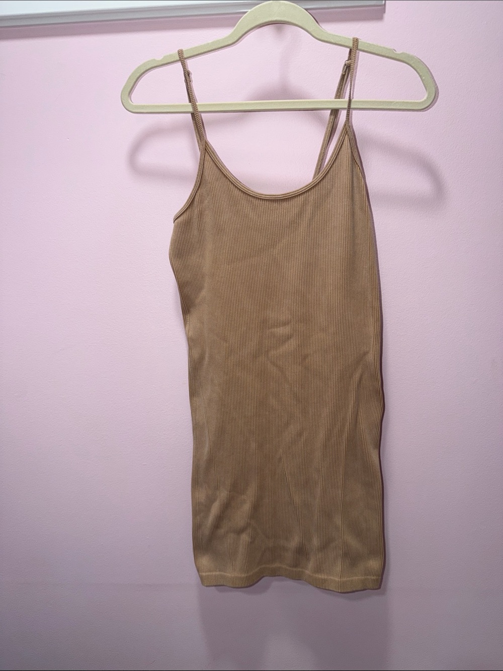 Forever 21 Ribbed Spaghetti Strap Tank - Tan